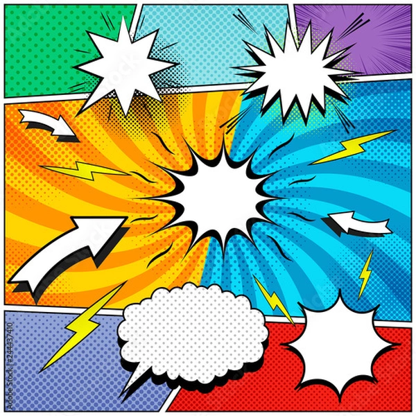 Obraz Comic book page background