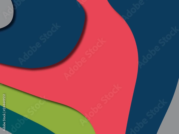 Fototapeta 3D abstract background with paper cut shapes.Abstract paper carve template background,for book cover.Paper cut background. Abstract realistic paper decoration for design