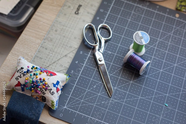 Obraz Scissors, pins, & threads