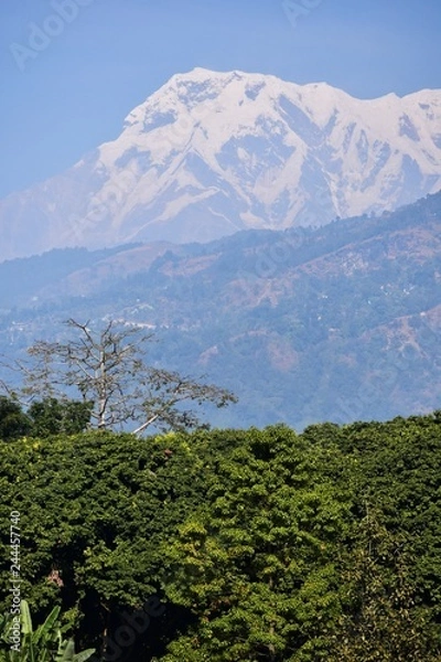 Fototapeta landscape with mountains and clouds
