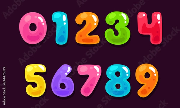 Obraz Galaretki kolorowe pogrubione numery czcionek dla dzieci