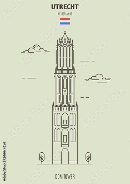 Obraz Dom Tower in Utrecht, Netherlands. Landmark icon