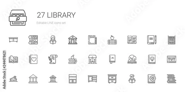 Obraz library icons set