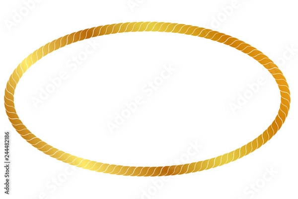 Fototapeta Vector Oval Frame from Golden rope for Your Element Design