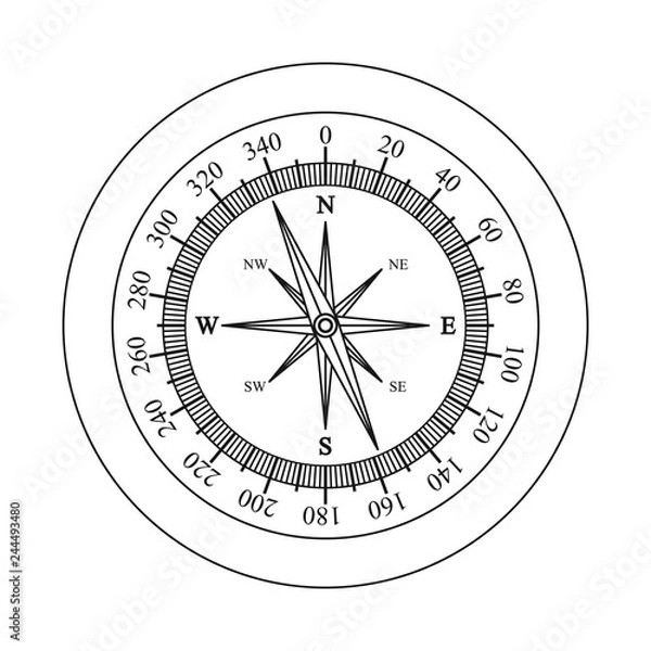 Fototapeta Vector illustration of clock and time sign. Collection of clock and circle stock vector illustration.