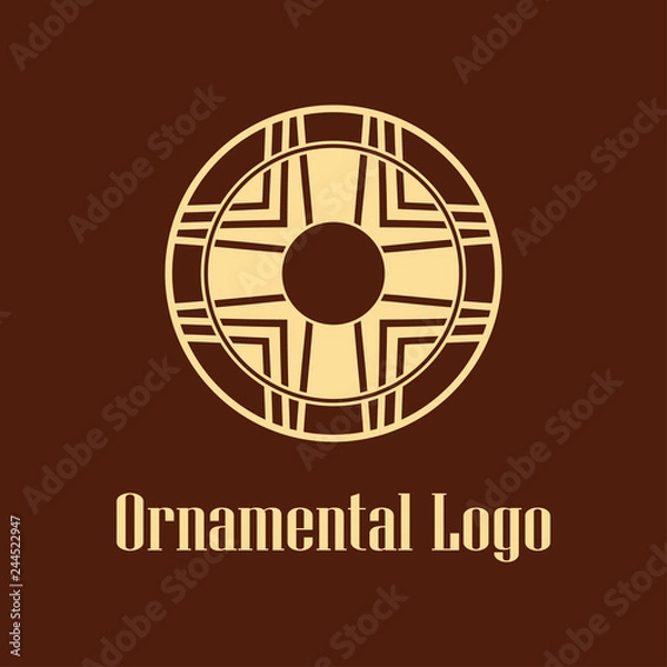 Obraz Geometrical art. Circle ornamental logo icon. Deco vector design.