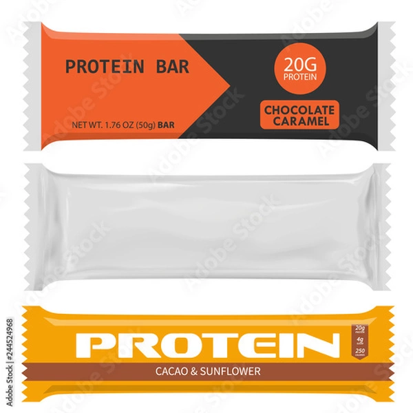 Fototapeta Set of different protein bars