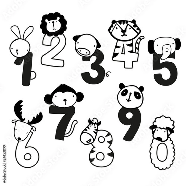 Obraz animals number vector design