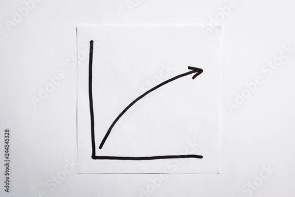 Fototapeta Business graph on white sheet