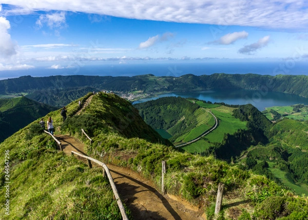 Obraz Miradouro da Boca do Inferno, Bekannter Aussichtspunkt, Sete Cidades, Sao Miguel, Azoren
