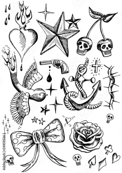 Obraz tatuaże rockabilly
