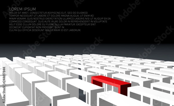 Fototapeta Different from everyone.  3d benches.