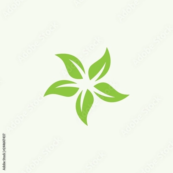 Obraz Green Leaf Organic Logo Vector Template