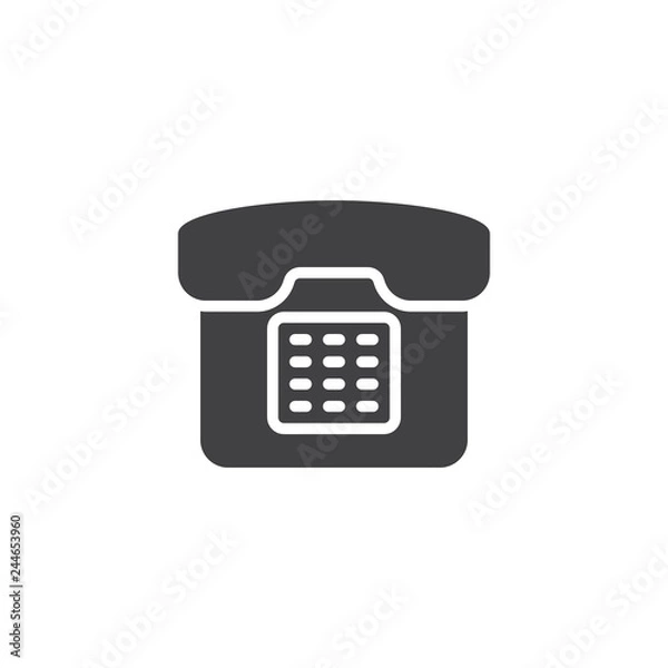 Obraz Telephone vector icon. filled flat sign for mobile concept and web design. Office phone simple solid icon. Communication symbol, logo illustration. Pixel perfect vector graphics