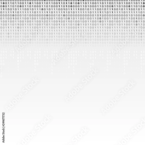Fototapeta Falling binary code background. Digital technology wallpaper. Vector graphic illustration.
