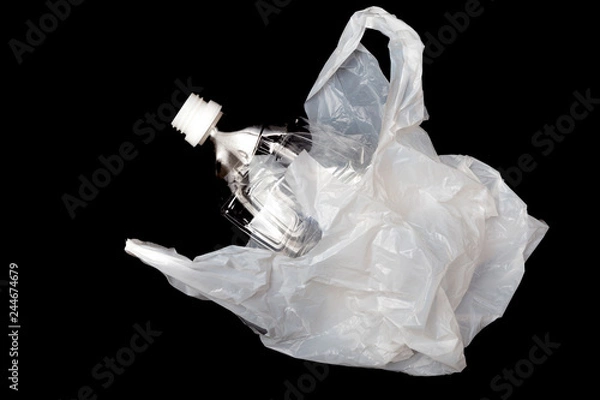 Fototapeta ペットボトルとレジ袋