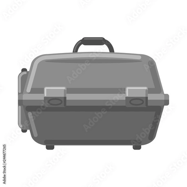 Fototapeta Vector illustration of suitcase and baggage symbol. Set of suitcase and journey vector icon for stock.