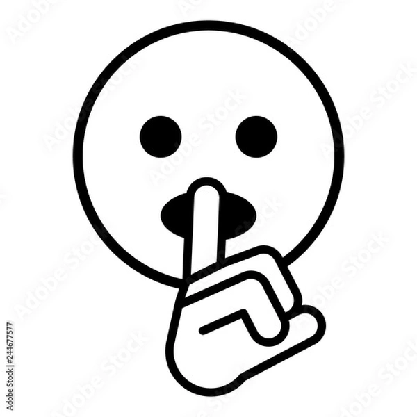Fototapeta emoji with character shushing Shhh