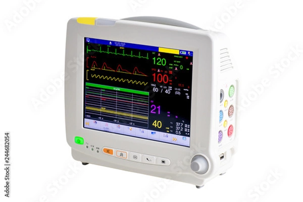 Fototapeta Special medical equipment patient electrocardiographic monitoring