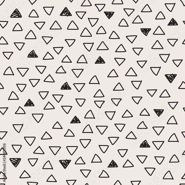 Obraz Double triangle seamless pattern. Vector hand drawn background.