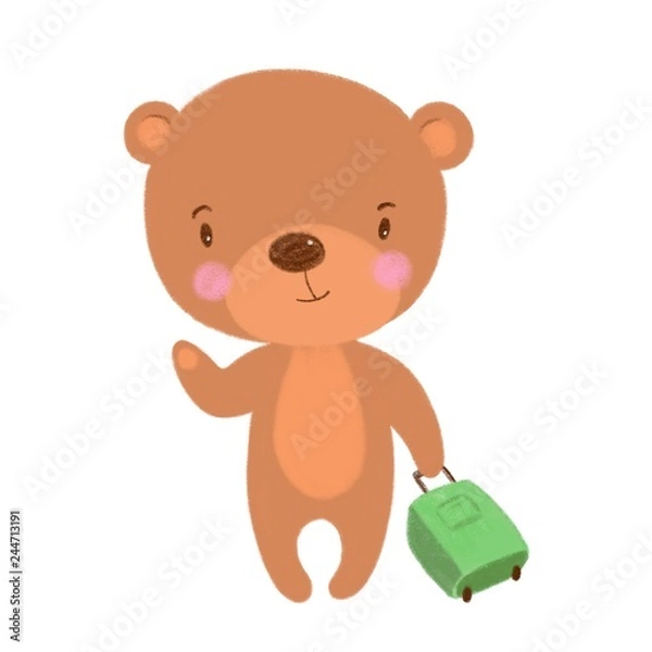 Obraz teddy bear with suitcase