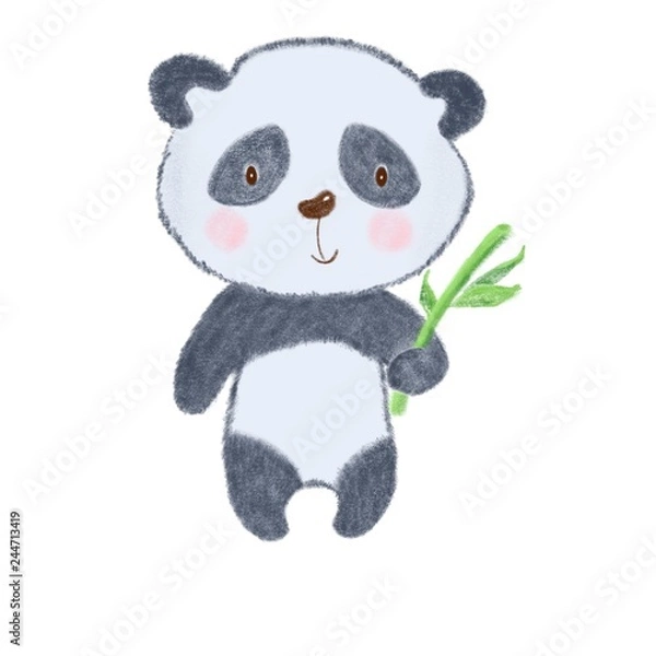 Obraz panda with bamboo leaves