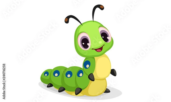 Obraz Cute caterpillar cartoon