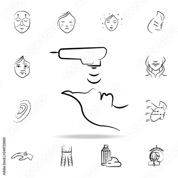 Fototapeta face brashing icon. Detailed set of anti-aging procedure icons. Premium graphic design. One of the collection icons for websites, web design, mobile app