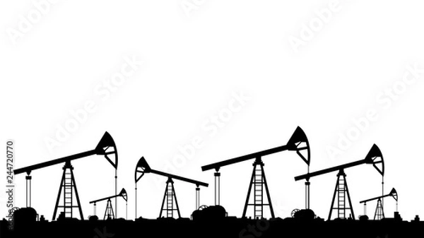 Obraz many oil pumps field