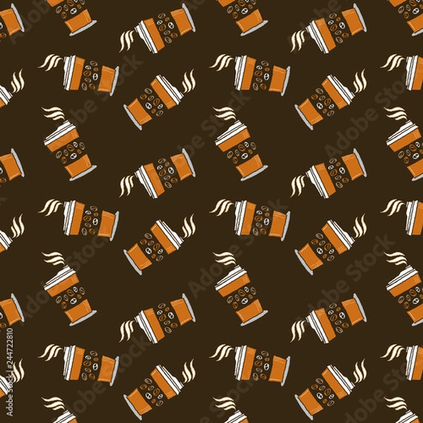 Fototapeta Paper coffee cup pattern vector