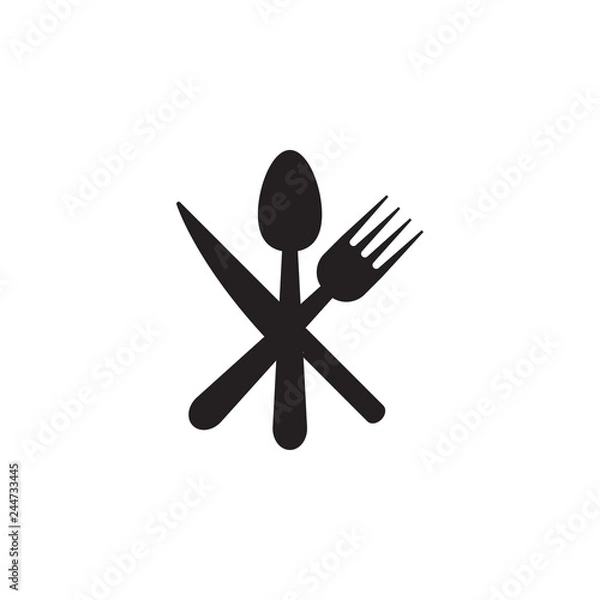 Fototapeta Spoon, knife, fork icon graphic design template vector