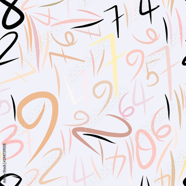 Obraz Seamless abstract illustrations of numbers, conceptual. Effect, education, creative & graphic.