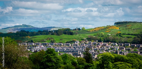 Obraz View across Hawick to Ruberslaw