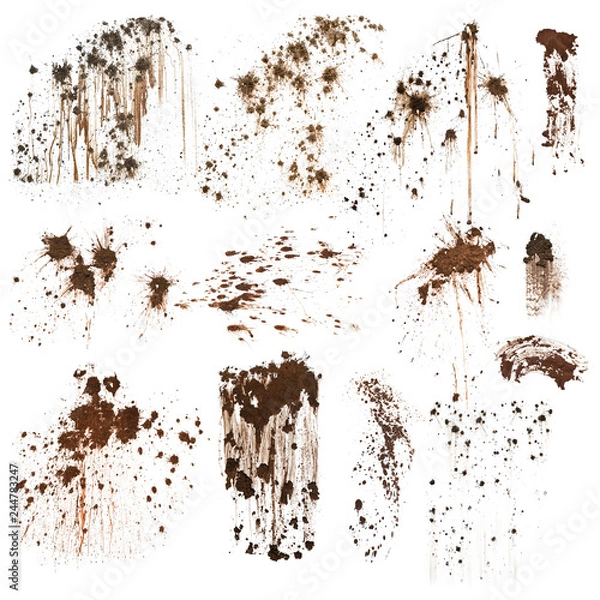Fototapeta Mud splatters isolated