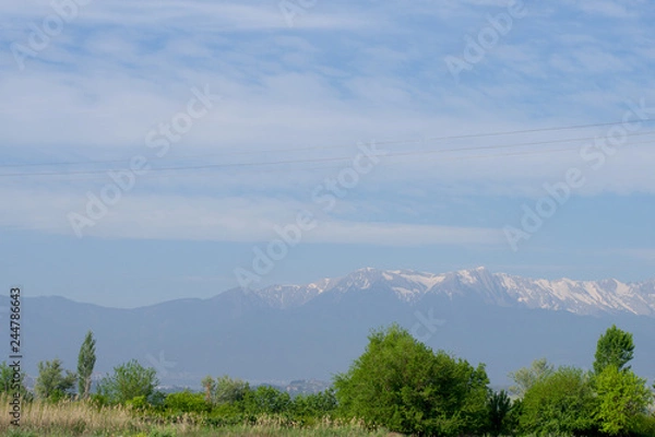 Obraz landscape with blue sky and clouds