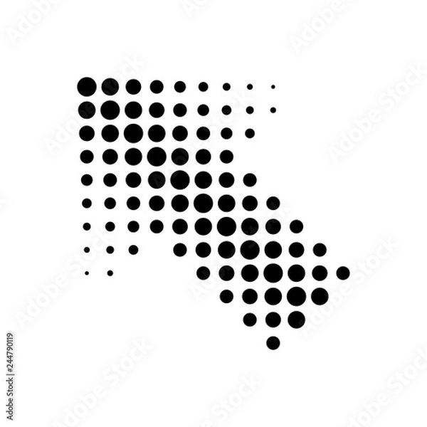Obraz Pointer in halftone dots design. Vector illuctration isolated on white