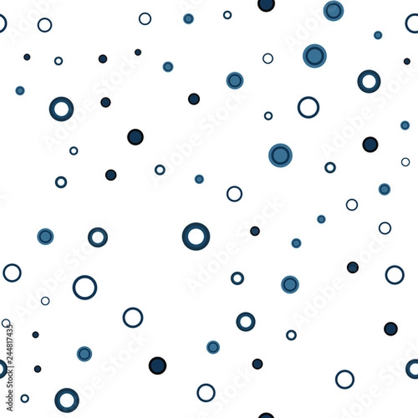 Fototapeta Dark BLUE vector seamless texture with disks.