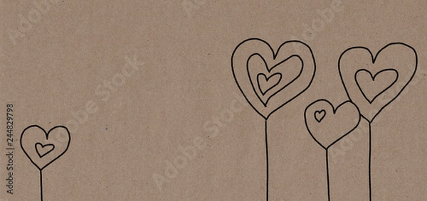 Obraz Herzblumen Papier braun