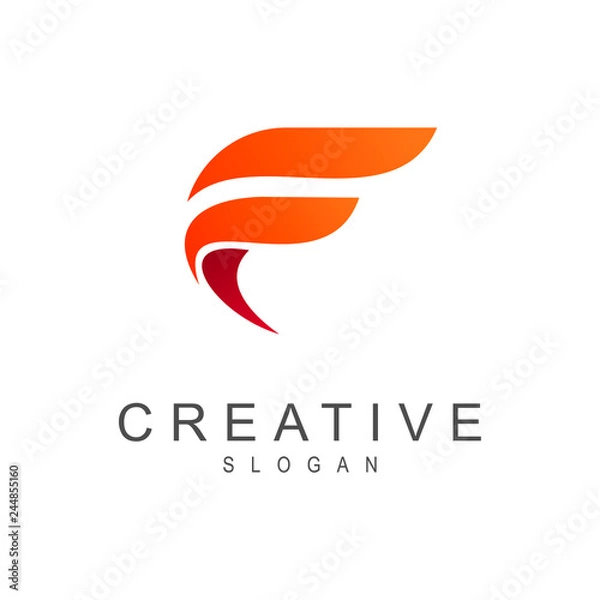 Obraz simple letter f logo