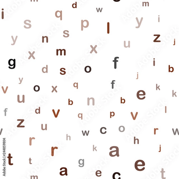 Obraz Dark Red vector seamless background with signs of alphabet.