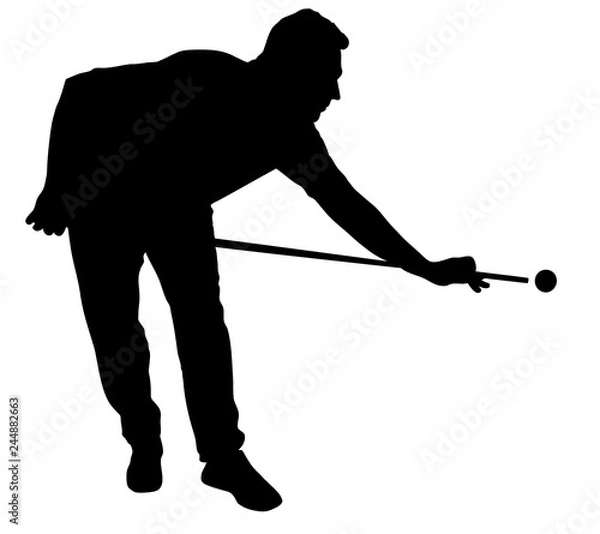 Obraz Billiards player silhouette