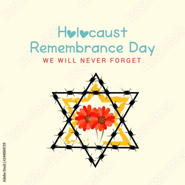Obraz We Will Never Forget. Holocaust Remembrance Day. 