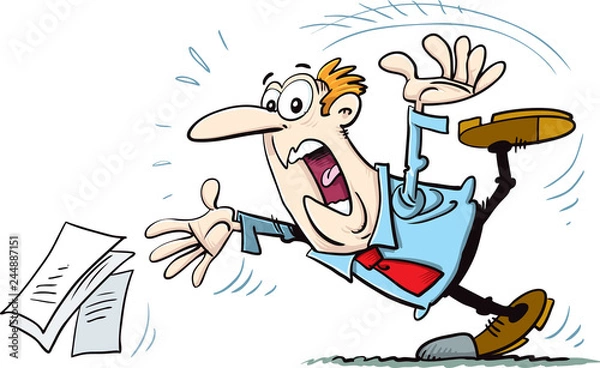 Obraz Man tripping over on stone