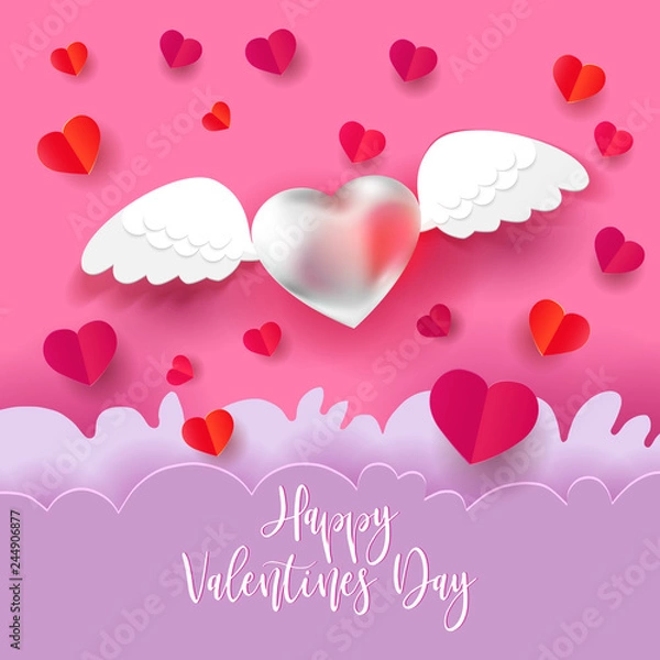 Fototapeta Hot air balloons paper art