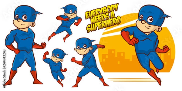Obraz Superhero character Superheroes Set Vector illustration design