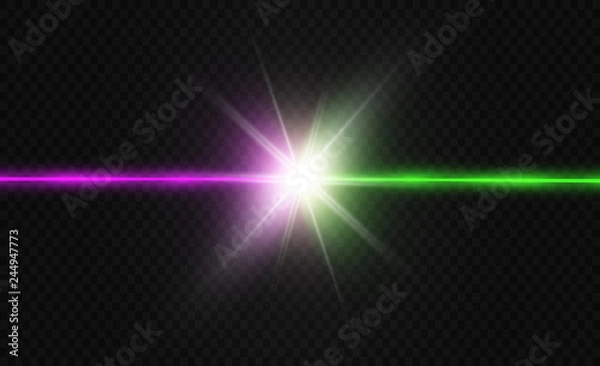 Fototapeta Two color light is isolated on transparent background. Vector illustration