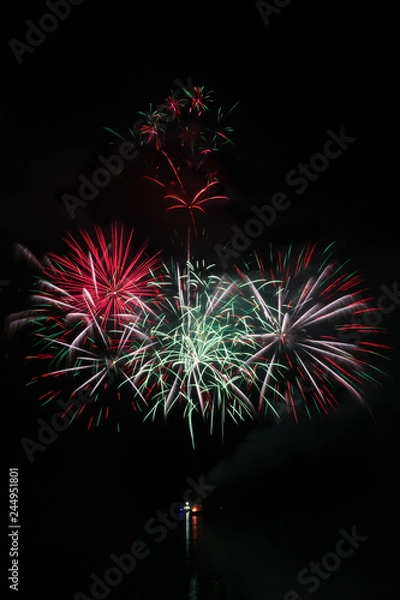 Fototapeta Fireworks show in Lamer, Dubai, UAE