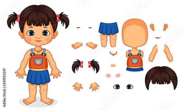 Obraz Assemble the girl illustration