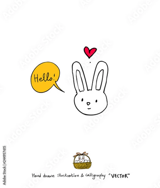 Obraz 부활절 / 손으로 그린 부활절 일러스트