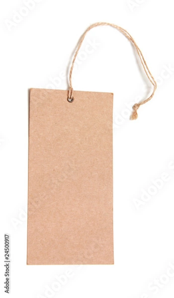 Fototapeta Blank tag tied with brown string.
